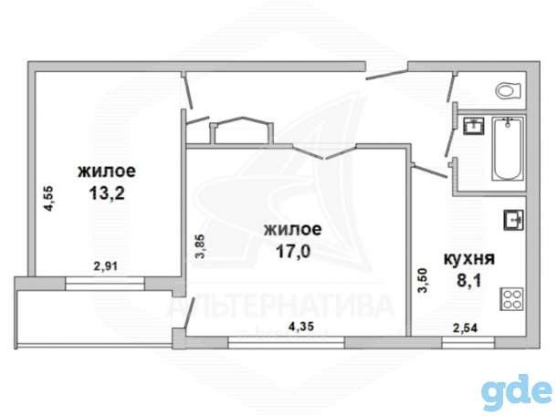 Двухкомнатная квартира, Ул. Московская, фотография 8