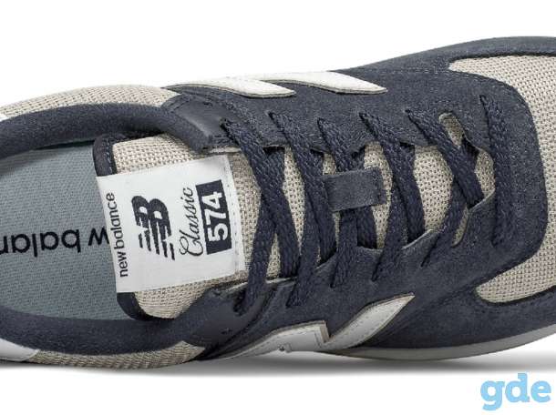 ОРИГИНАЛЬНЫЕ КРОССОВКИ New Balance ML574ESQ из Европы.  Натуральная Замша. Цвет Синий, Серый, Белый.  Размер USA 11/ UK, фотография 3