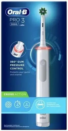Электрическая зубная щетка oral-b pro 3 3000 cross action d505.513.3 (белый), фотография 1