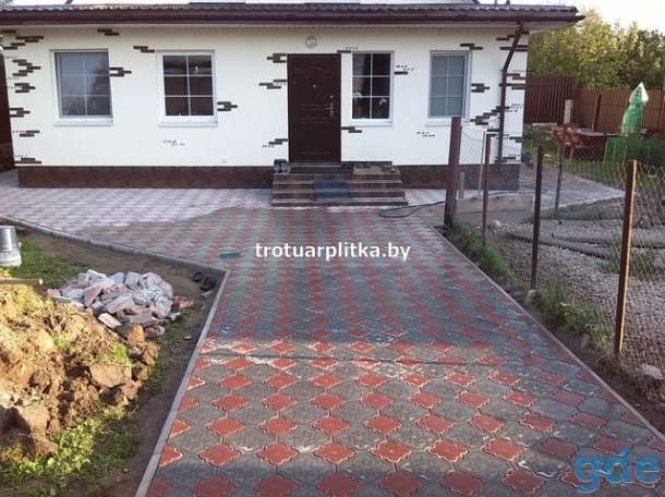 Укладка тротуарной плитки . Бордюрного камня . Благоустройство, фотография 5