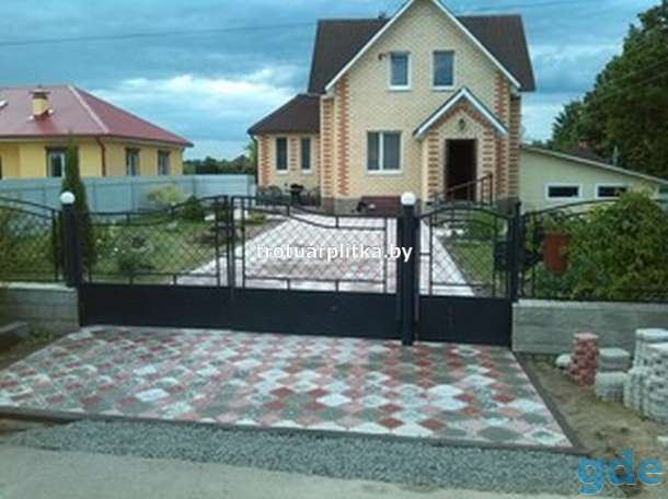 Укладка тротуарной плитки . Бордюрного камня . Благоустройство, фотография 6