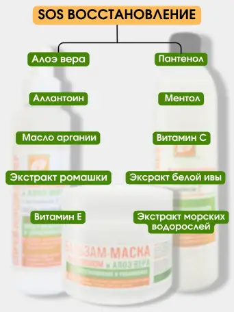 Набор для волос шампунь, увлажняющий бальзам, спрей 17в1, фотография 2