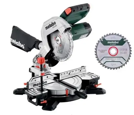 Торцовочная пила metabo ks 216 m set 610216900, фотография 1