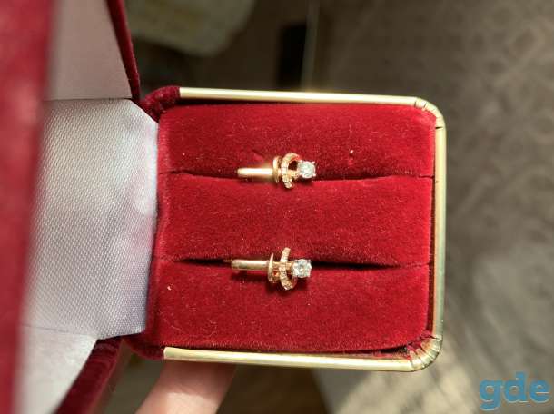 Продам золотые серьги с бриллиантами, фотография 1