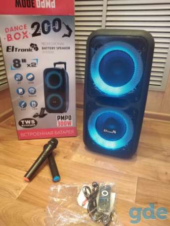 Eltronic 20-07 dance box 200 минск продам беспроводная колонка 300 ватт с 2 радиомикрофонами, фотография 1