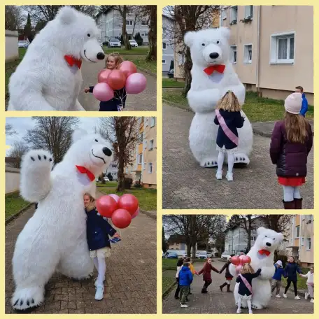 Поздравление Белый Медведь Мишка на праздник, фотография 2