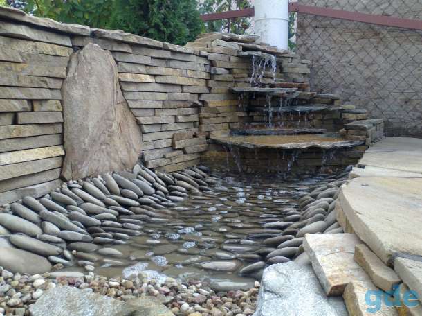 Плитка; Газоны; Водоёмы; Каскады;, фотография 9
