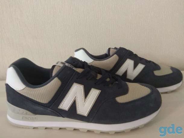 ОРИГИНАЛЬНЫЕ КРОССОВКИ New Balance ML574ESQ из Европы.  Натуральная Замша. Цвет Синий, Серый, Белый.  Размер USA 11/ UK, фотография 4