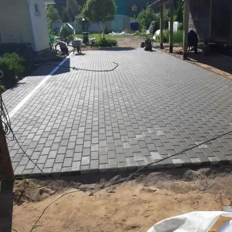 Укладка тротуарной плитки и бортов, фотография 3