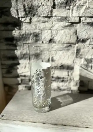 Ваза стеклянная, декорированная, ручная работа, фотография 2