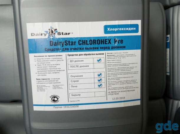 DairyStar Сhlorohex Pre - средство для обработки сосков перед доением, фотография 1