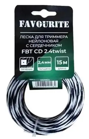 Леска для триммера favourite fbt cd 2.4twist, фотография 1