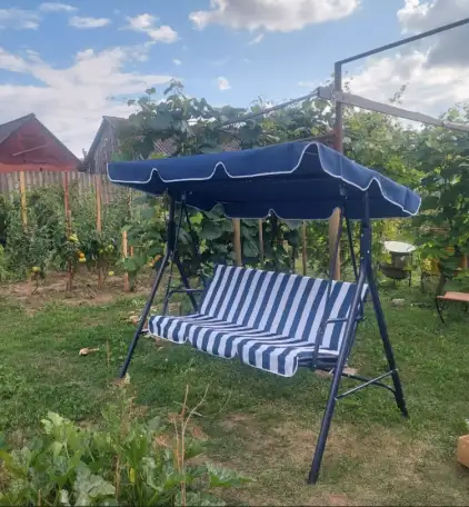 Качели садовые 170x110x150 Sundays Garden синие маскитка, фотография 3