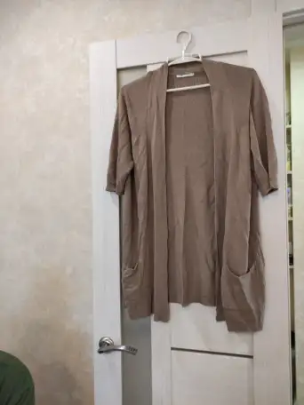 Кардиган жен, светло-коричнев, трикотаж, XL, 46-48, 20 руб, фотография 2