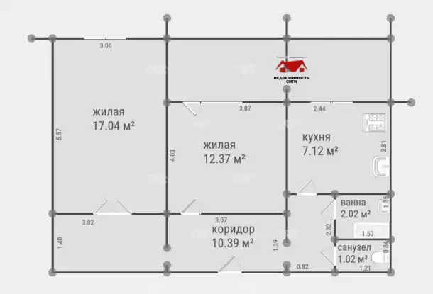 2-комн. квартира м-н 19 д.12 г.Жлобин, фотография 4