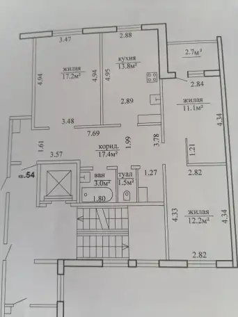 Продам 3-х комнатную квартиру, ул. Малыщинская д.41, кв.54, фотография 1
