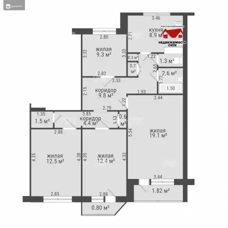 4-комн.квартира ул.Пролетарская д.71 к.2 г.Мозырь, фотография 1
