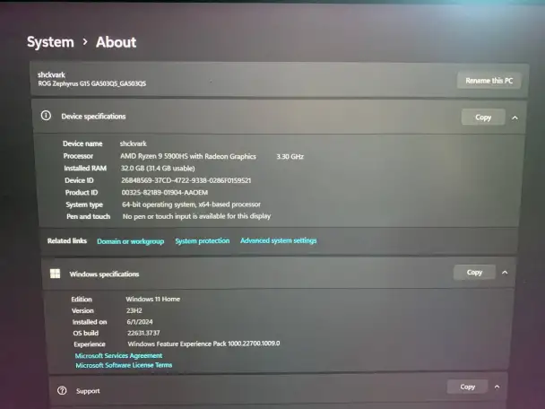 ASUS ROG Zephyrus G15 32GB игровой ноутбук, фотография 5