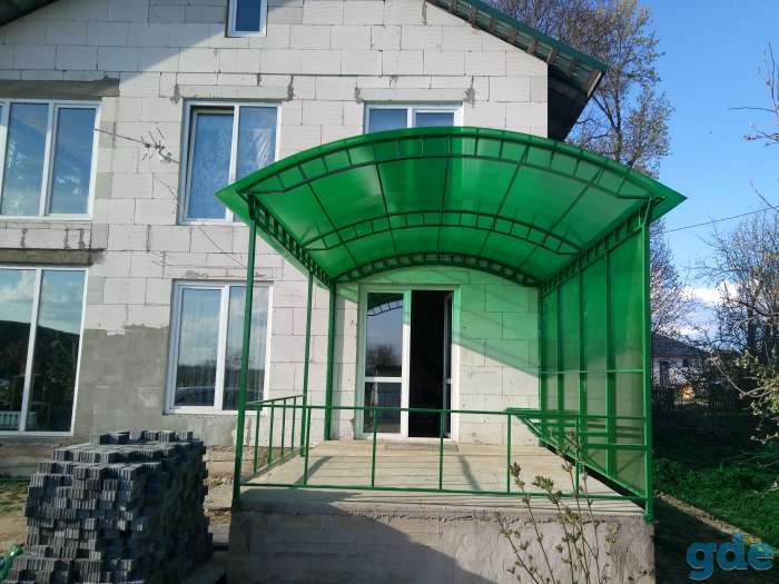 Навес для автомобиля.Навесы,козырьки к дому.Ворота откатные., фотография 7