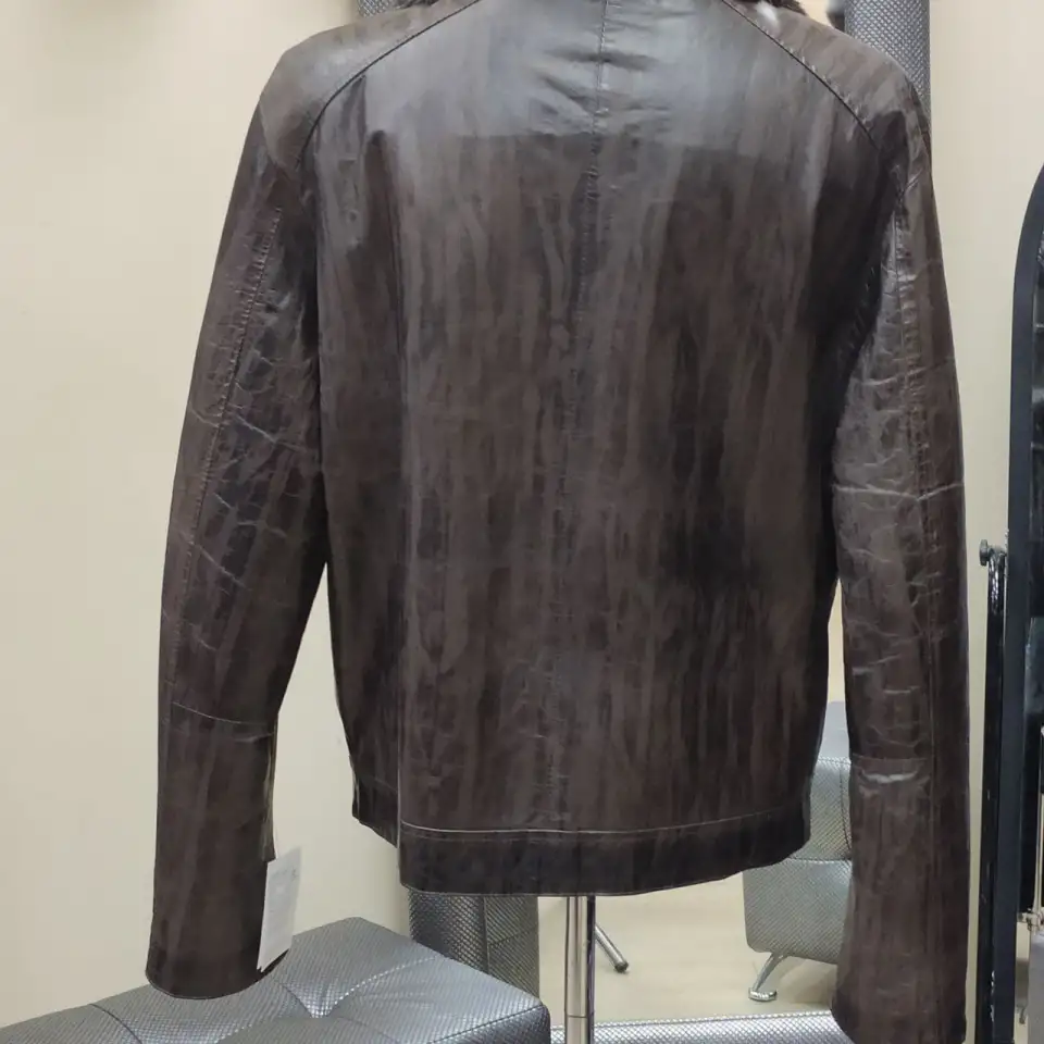 Кожаная куртка на натуральной овчине р.52 новая, фотография 3