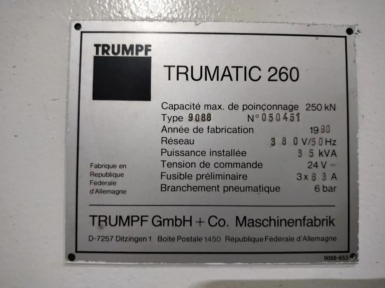 Координатно-пробивной пресс TRUMPF TRUMATIC 260 ROTATION, фотография 3