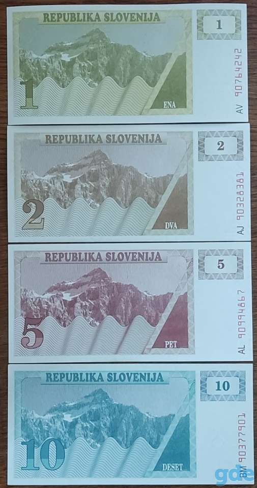 Набор банкнот Словении 1990 года, фотография 2