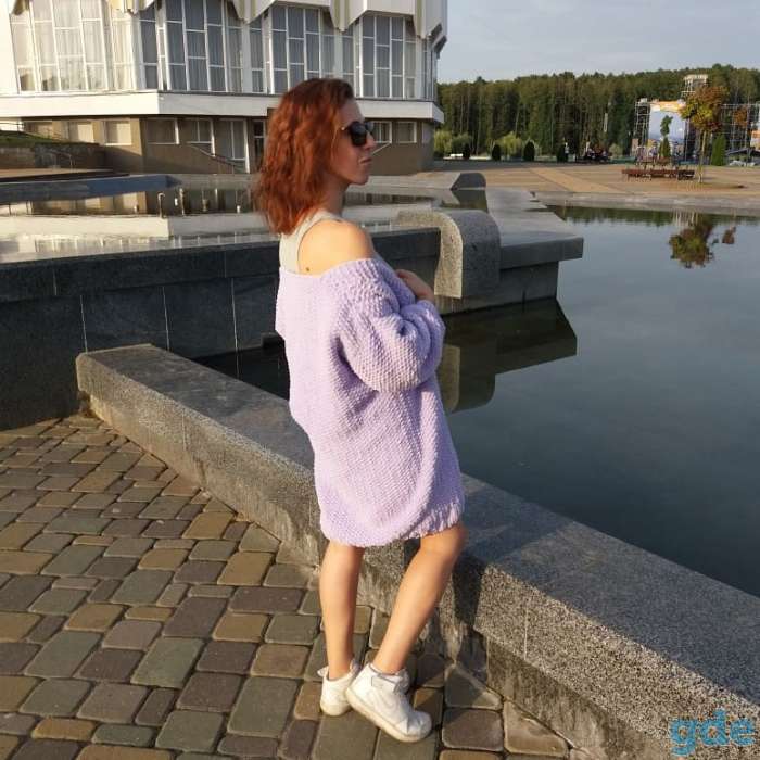Лавандовый кардиган ручной работы., фотография 5