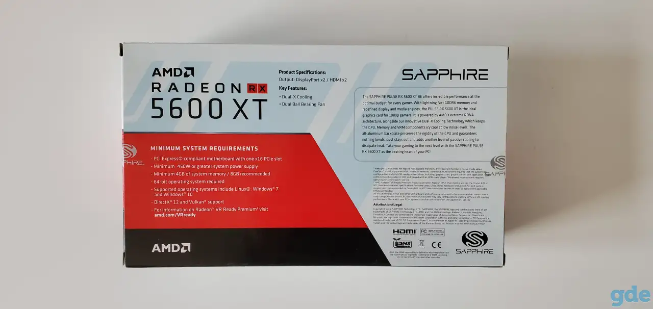 Видеокарта Sapphire RX 5600 XT 6GB AMD 5600xt radeon, фотография 6