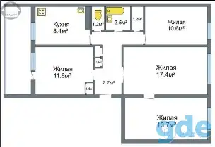 ПРОДАМ: 4-комнатная квартира в аг. СИНЯВКА по ул. Фабричная., фотография 9