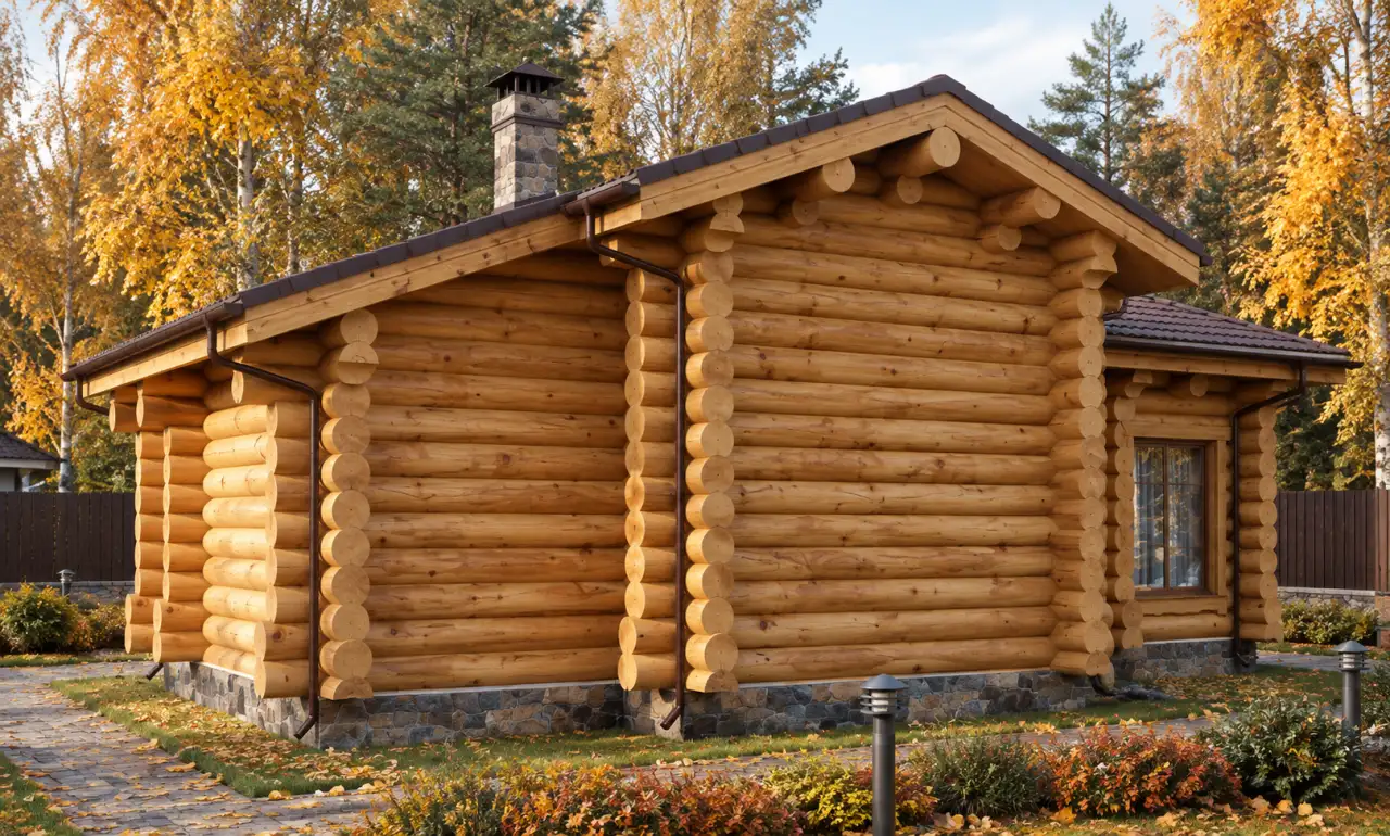 Баня из рубленого бревна, фотография 2