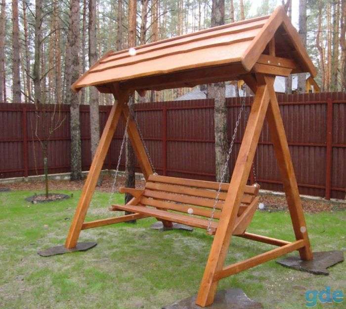 Качели из дерева для дачи и дома, фотография 3