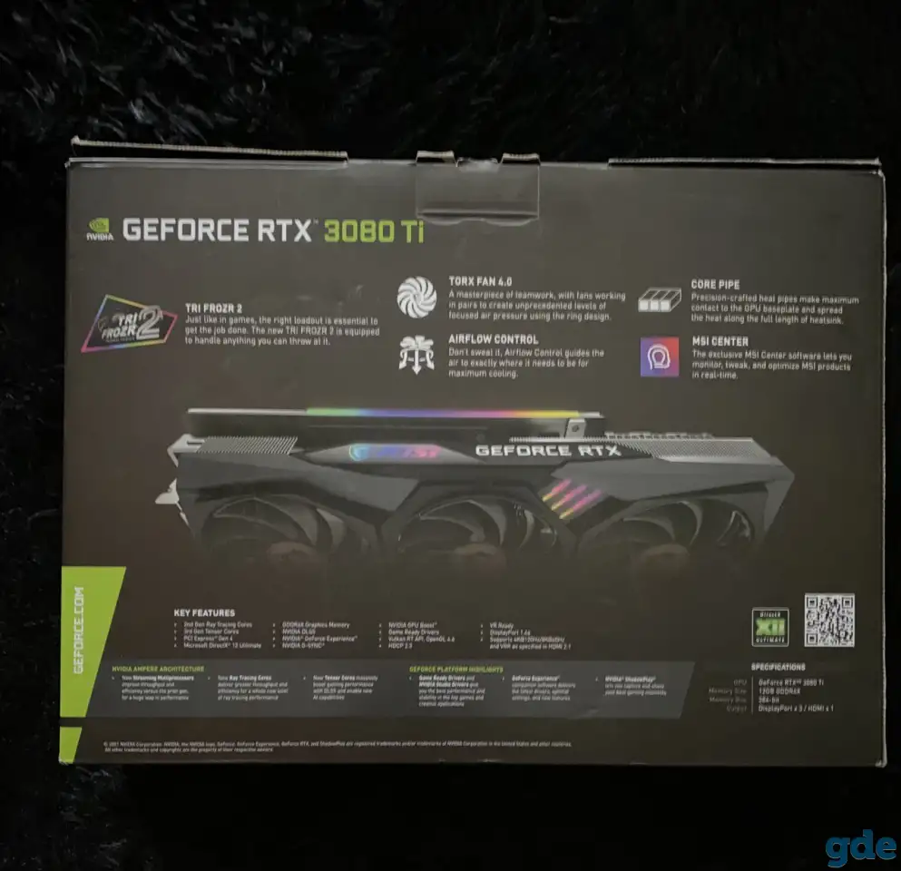 Видеокарта MSI GAMING TRIÒ X GEFORCE RTX 3080 Ti, фотография 2