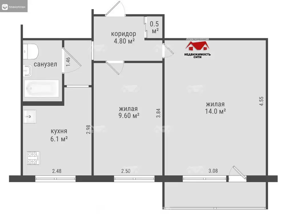2-комн. квартира б-р Юности д.23 г.Мозырь, фотография 14