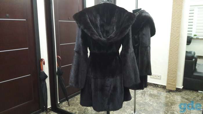 Норковая шуба black nafa 44-48 active, капюшон, фотография 4