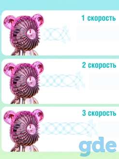 Мини-вентилятор Мишка портативный от USB, фотография 2