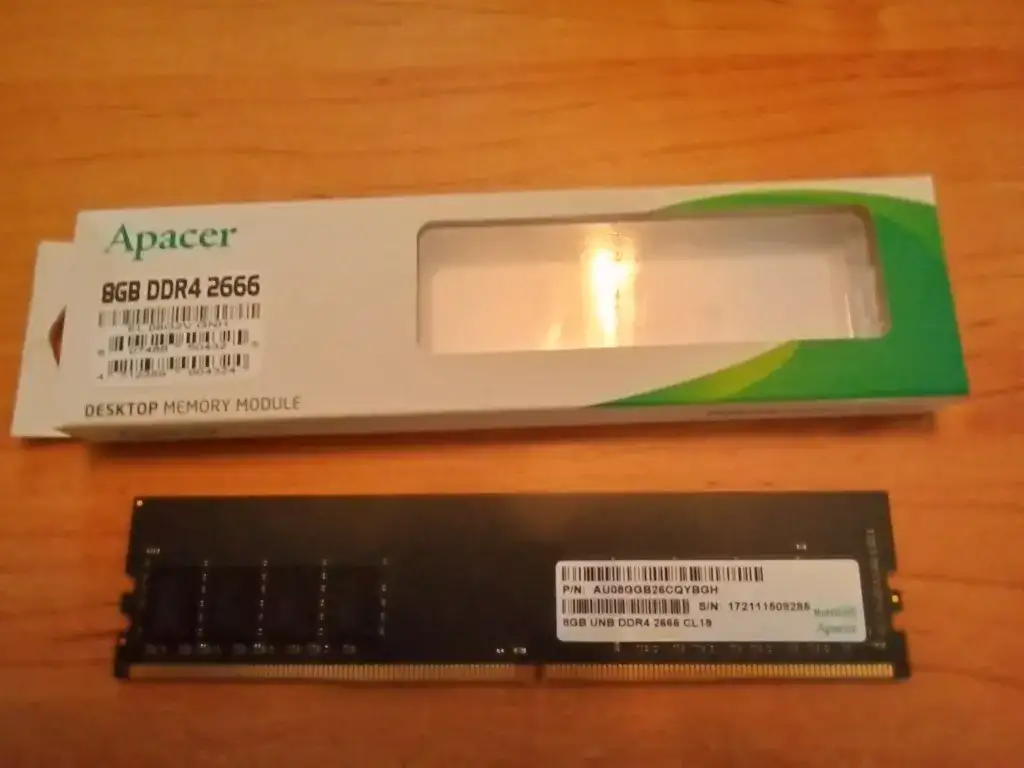 Оперативная память Apacer 8 ГБ DDR4 2666 МГц DIMM CL19 AU08GGB26CQYBGH, фотография 1