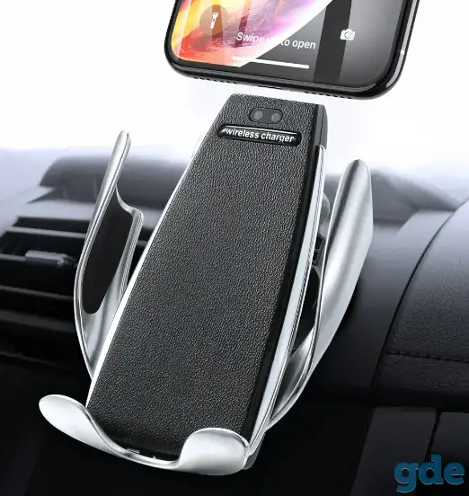 Беспроводная зарядка автодержатель для смартфона автоматическая с датчиком., фотография 2