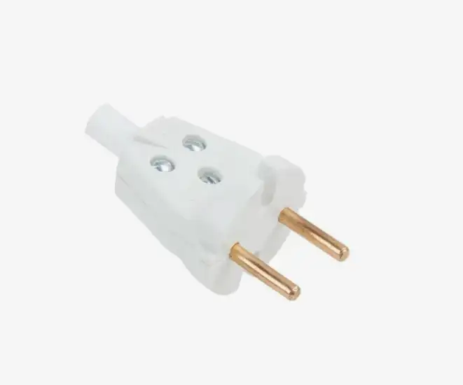 Вилка электрическая прямая 6А 220V разборная 1 шт, фотография 1
