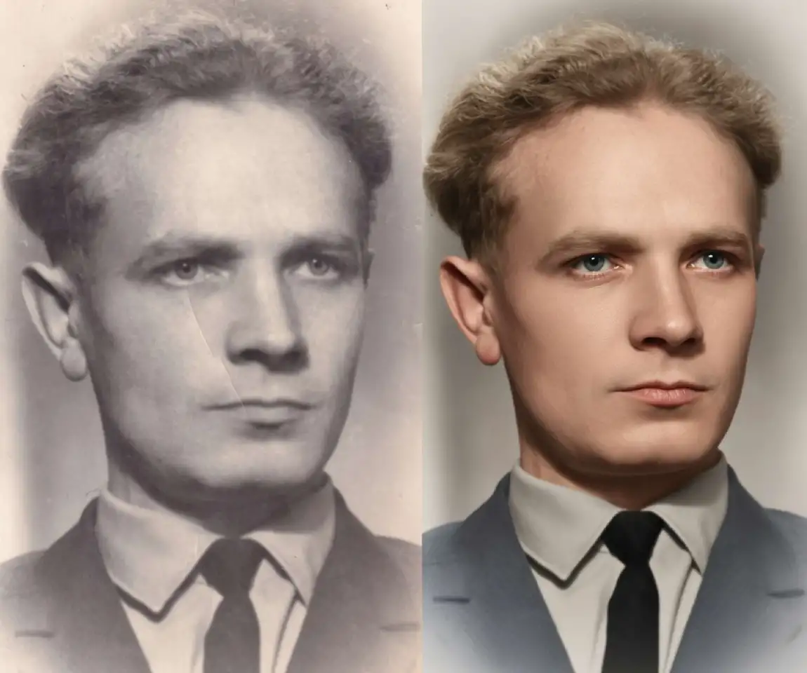 Ретушь фото на памятник или медальон, фотография 14