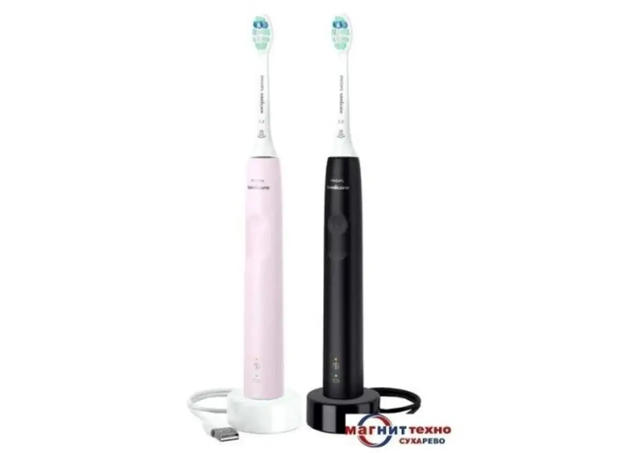 Комплект зубных щеток philips sonicare 3100 series hx3675/15, фотография 1
