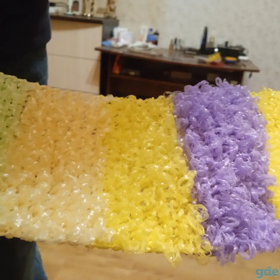 Меховые мочалки из полипропилена связанные своими руками очень классно получилось и класс для бани,все уже давольны ими., фотография 1