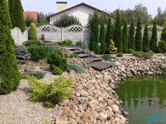 Плитка; Газоны; Водоёмы; Каскады;, фотография 11