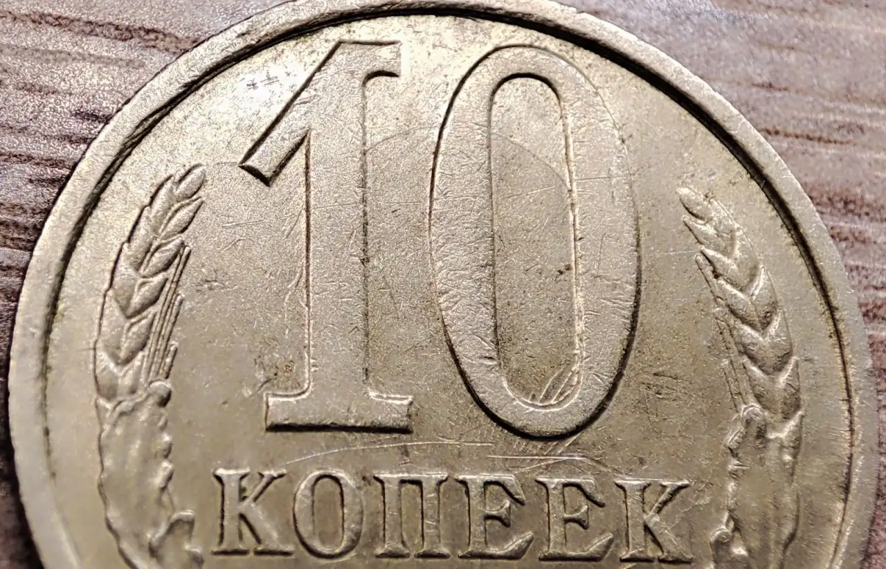 10 копеек 1989 СССР Залипуха, наплывы, борозда, фотография 4