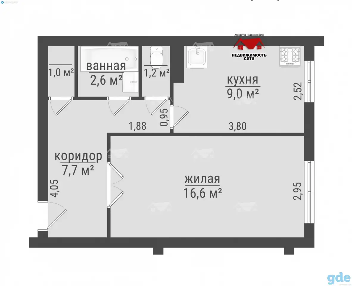 Однокомнатная квартира ул.Мелиораторов, 14 г.Быхов, фотография 18