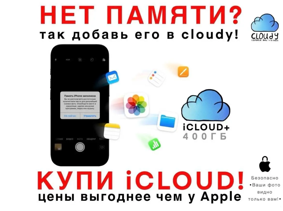 Увеличенная память iPhone увеличение хранилища, фотография 1