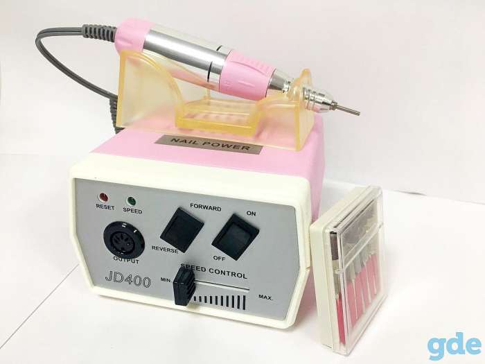 МАШИНКА ДЛЯ МАНИКЮРА И КОРРЕКЦИИ МОД. JD-400 (розовая) 35 W, фотография 1