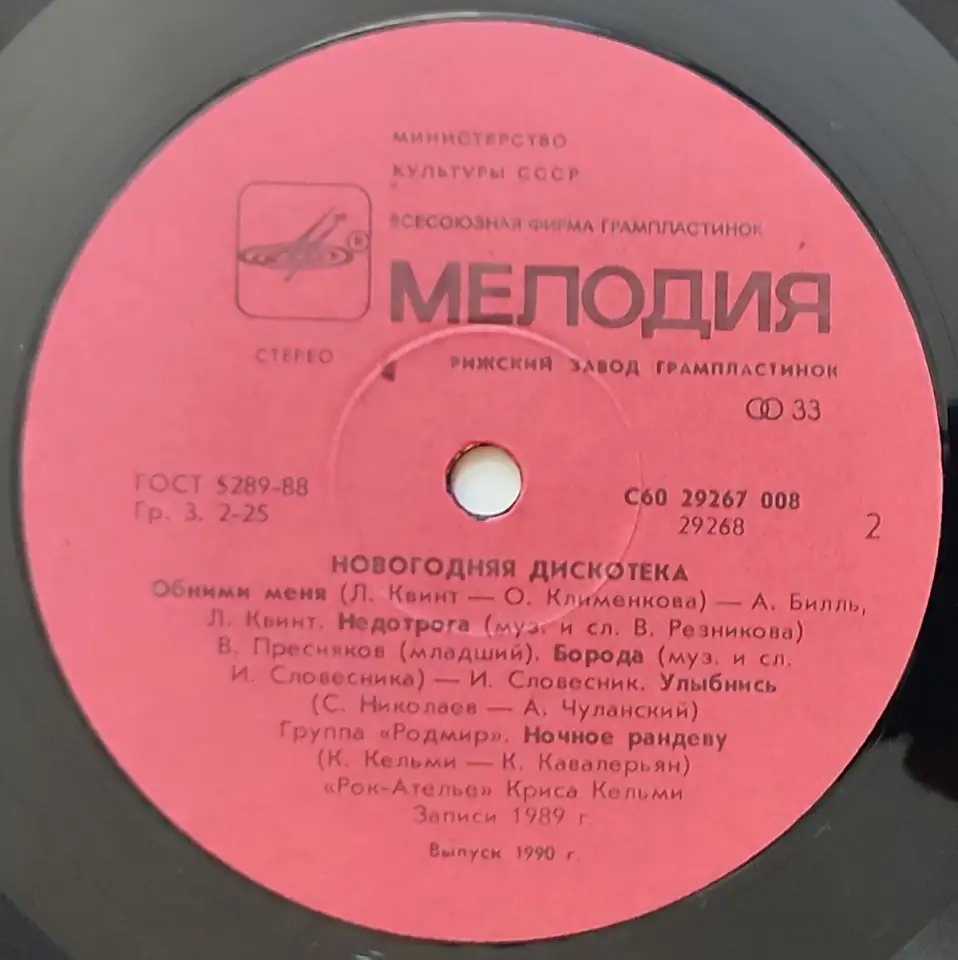 Грампластинка Новогодняя дискотека 1990, фотография 6