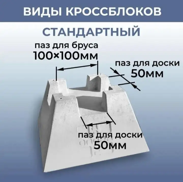 Бетонный кросс-блок для фундамента, фотография 3