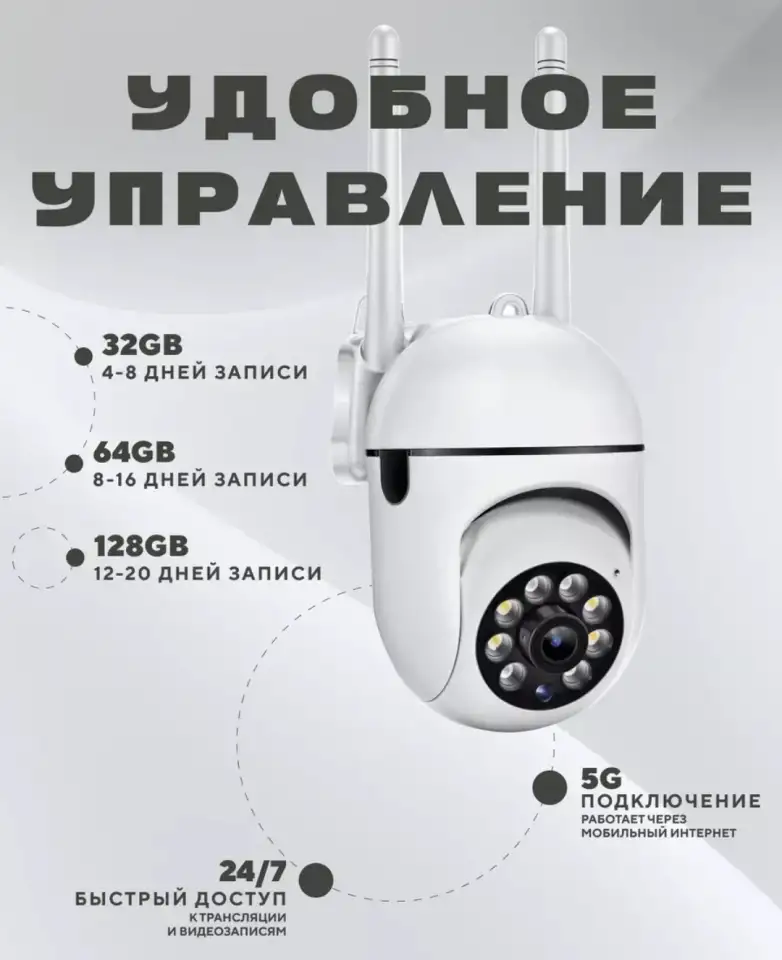 Камера видеонаблюдения 2Мп Wi-Fi видео няня удаленное управление, фотография 5