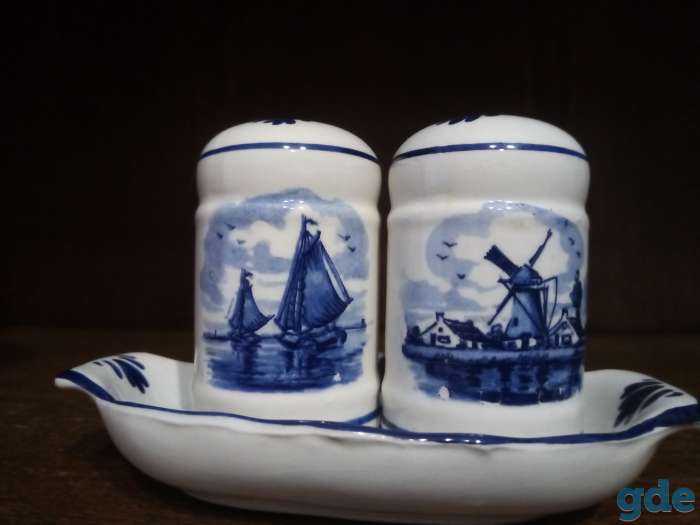 Солонка и перечница. Коллекция Delft Blue Stein made jn Holland., фотография 1